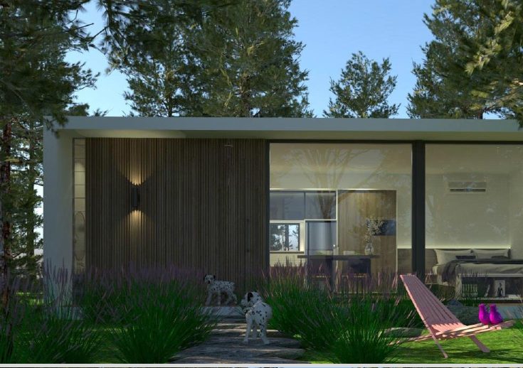 Box House modern two-bedroom modular home exterior